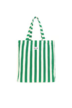 Afbeelding in Gallery-weergave laden, Strandtas/totebag badstof - groen-witte strepen