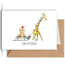 Afbeelding in Gallery-weergave laden, Kerstkaart Giraf - Juulz Illustrations - A6 met envelop
