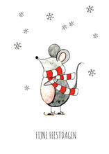 Afbeelding in Gallery-weergave laden, Kerstkaart Muis - Juulz Illustrations - A6 met envelop