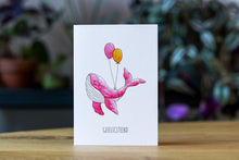 Afbeelding in Gallery-weergave laden, Wenskaart Walvis Feest - Juulz Illustrations - A6 met envelop