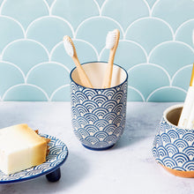 Afbeelding in Gallery-weergave laden, Badkamerset blauwe golf - 3 delig - Sass & Belle