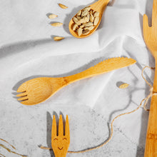 Afbeelding in Gallery-weergave laden, Bestek: Bamboe spork - 3 in 1 bestek - Sass & Belle