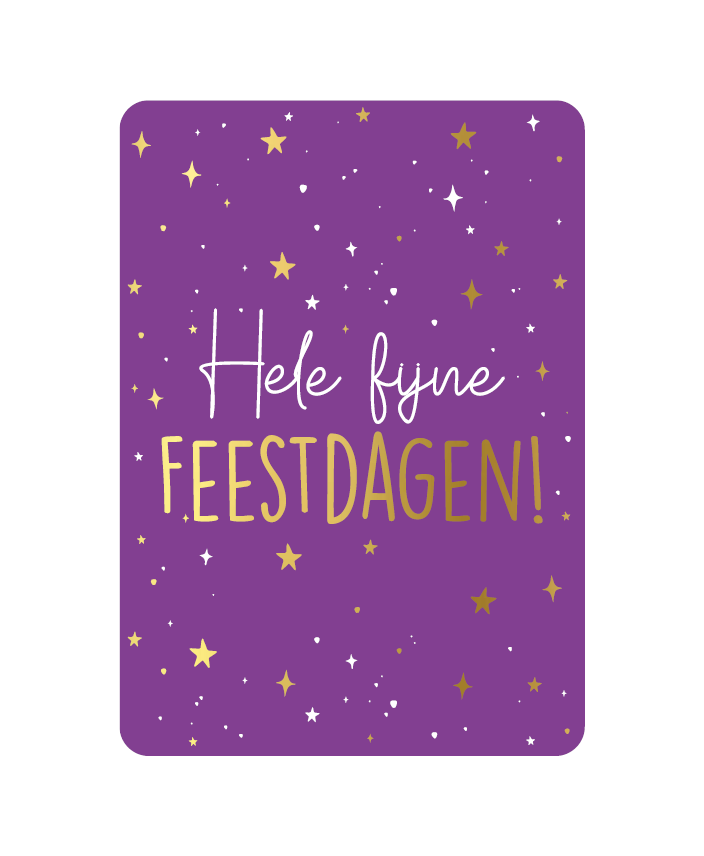 Ansichtkaart kerst - Hele fijne feestdagen