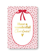 Kerstkaart - Have a wonderful christmas - roze