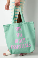 Afbeelding in Gallery-weergave laden, Strandtas katoen - Sun Sea Beach Essentials - Mint

