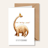 Wenskaart Brontosaurus Dino - Juulz Illustrations - A6 met envelop