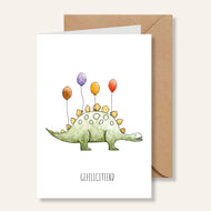 Wenskaart Stegosaurus Dino - Juulz Illustrations - A6 met envelop