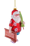Kersthanger Kerstman met strandstoel