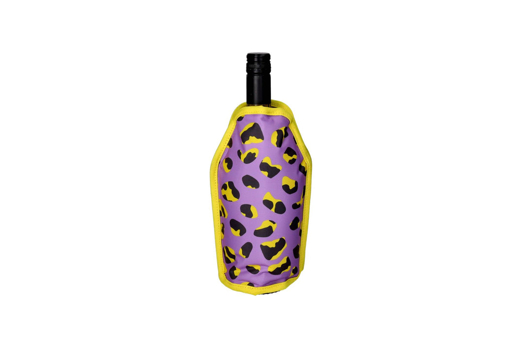 Koelsleeve voor wijnfles - panter lila - Gift Company