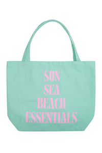 Strandtas katoen - Sun Sea Beach Essentials - Mint