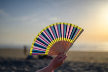 Afbeelding in Gallery-weergave laden, Waaier - Streepjes  - Roze/Groen
