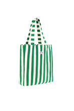 Afbeelding in Gallery-weergave laden, Strandtas/totebag badstof - groen-witte strepen
