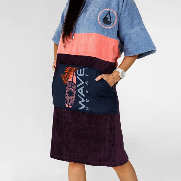 Surfponcho Kiholo  - dikke velours - M - Wave Hawaii