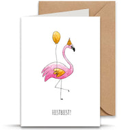 Wenskaart Flamingo - Juulz Illustrations - A6 met envelop