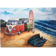 Wenskaart - Volkswagenbusje - Waterkunst