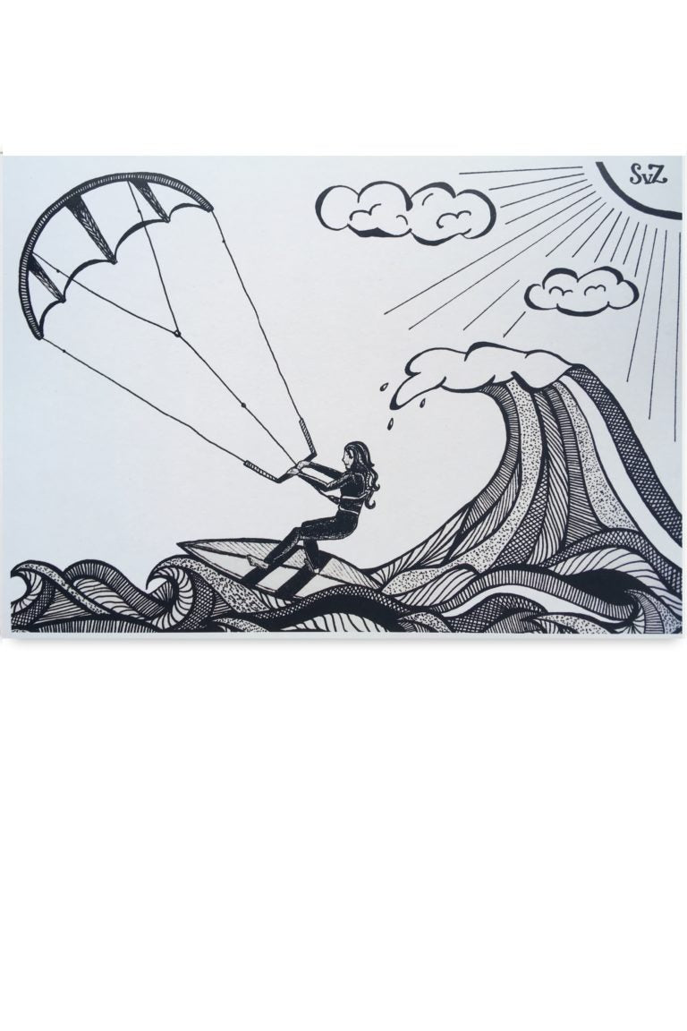 Art print Kitesurfer - Waterkunst
