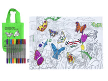 Afbeelding in Gallery-weergave laden, Placemat uitwasbaar met kleurstiften &amp; tasje - Vlinders - EATSLEEPDOODLE
