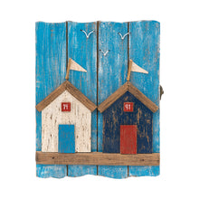 Afbeelding in Gallery-weergave laden, Schilderij/sleutelkastje met strandhuisjes - Batela
