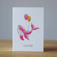 Wenskaart Walvis Feest - Juulz Illustrations - A6 met envelop