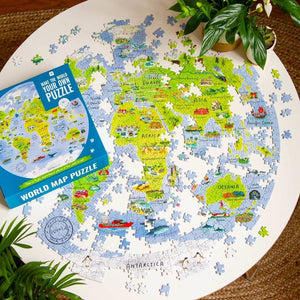 Puzzel wereldkaart rond - 1000 stukjes