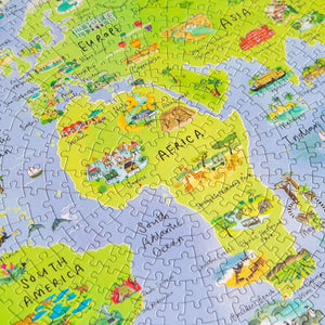 Puzzel wereldkaart rond - 1000 stukjes